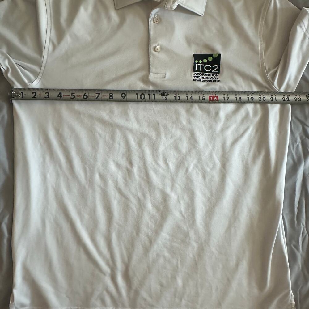 Peter Millar Summer Comfort White, Short Sleeve Golf Polo- M - Picture 10 of 12